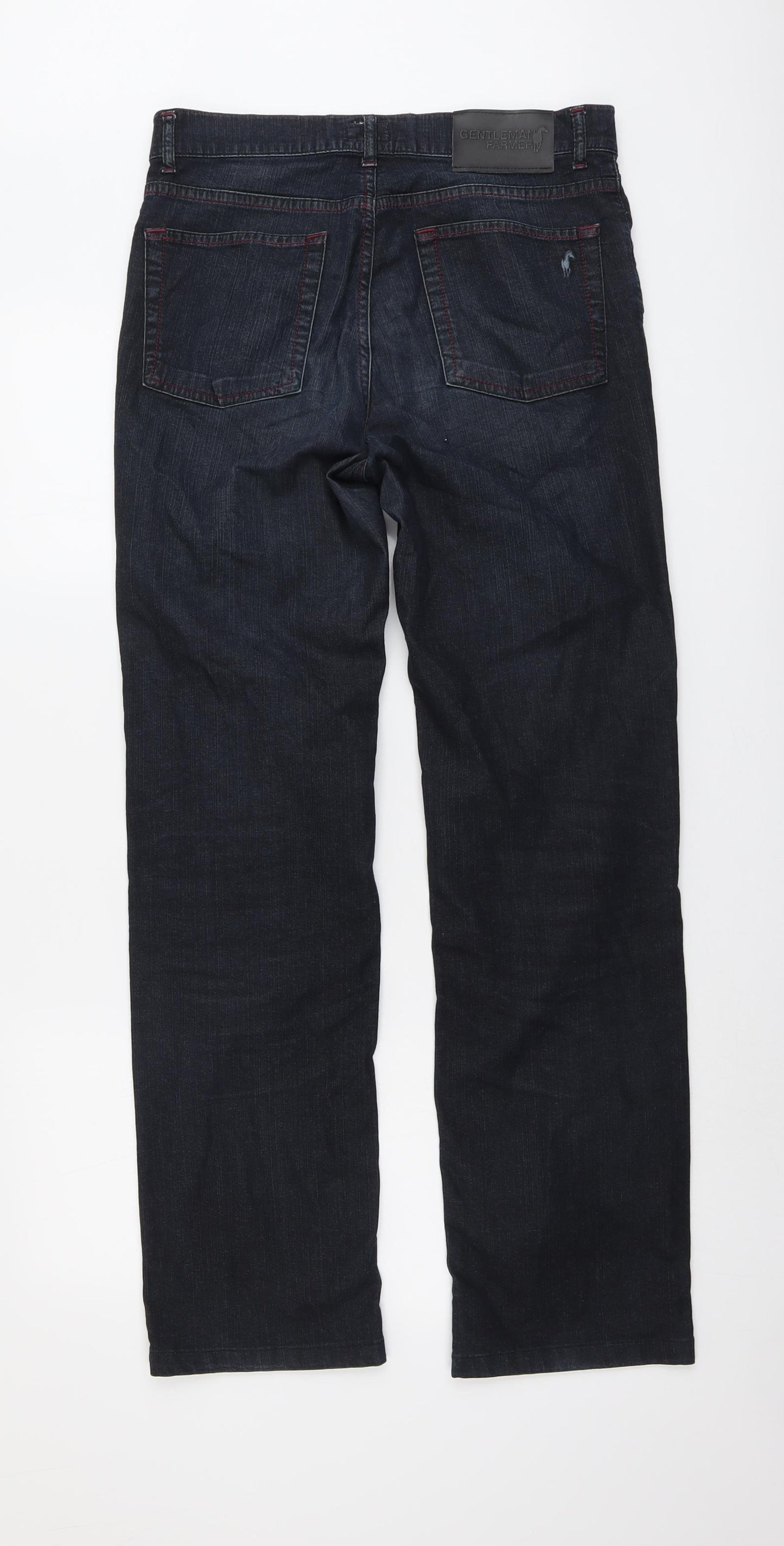 Gentelman Farmer Mens Blue Cotton Straight Jeans Size 30 in L31 in Regular Button