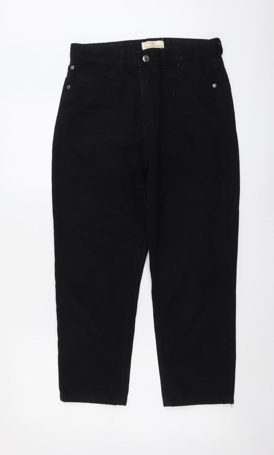Dont Think Twice Womens Black Cotton Mom Jeans Size 10 L24 in Regular Button