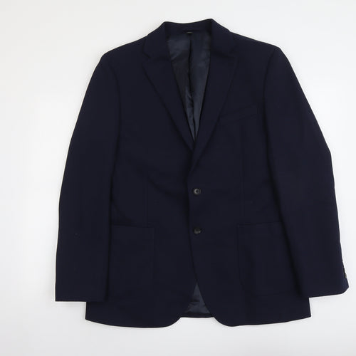 Marks and Spencer Mens Blue Polyester Jacket Suit Jacket Size 42 Regular