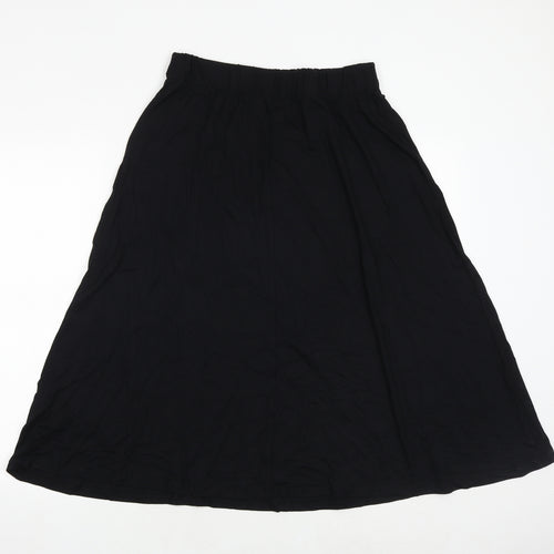 Marks and Spencer Womens Black Viscose Swing Skirt Size 10