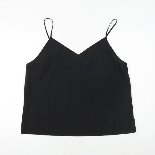 Marks and Spencer Womens Black Polyester Camisole Tank Size 18 V-Neck