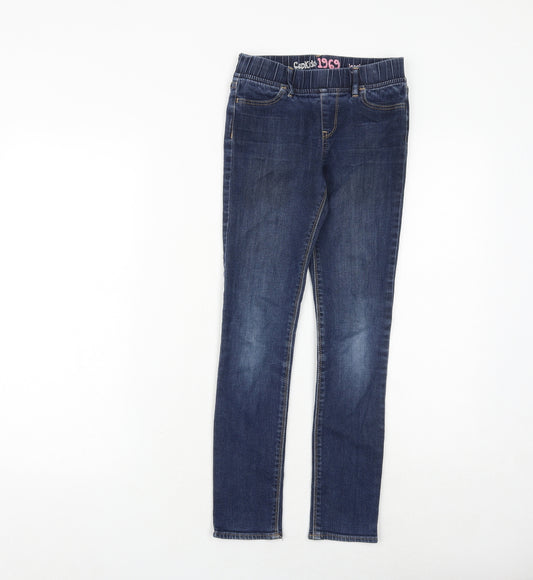 Gap Girls Blue Cotton Skinny Jeans Size 10 Years Regular