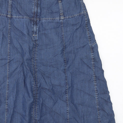 GARDEUR Womens Blue Lyocell Swing Skirt Size 8 Zip