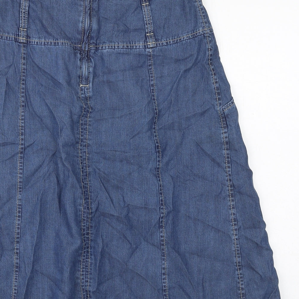 GARDEUR Womens Blue Lyocell Swing Skirt Size 8 Zip