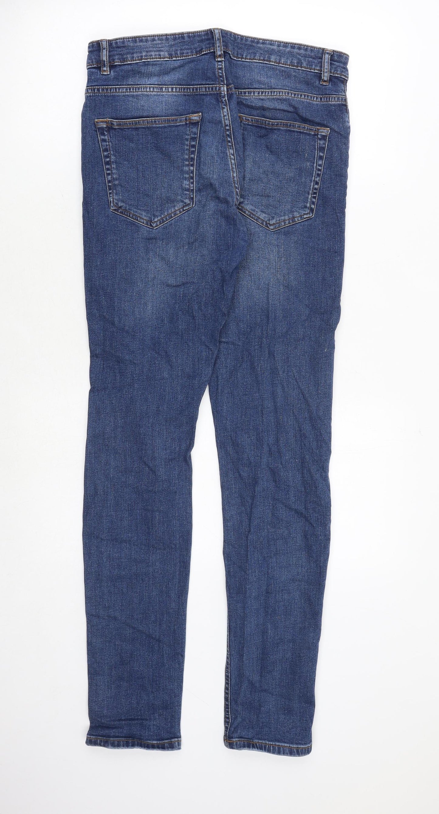 NEXT Mens Blue Cotton Skinny Jeans Size 30 in Regular Zip
