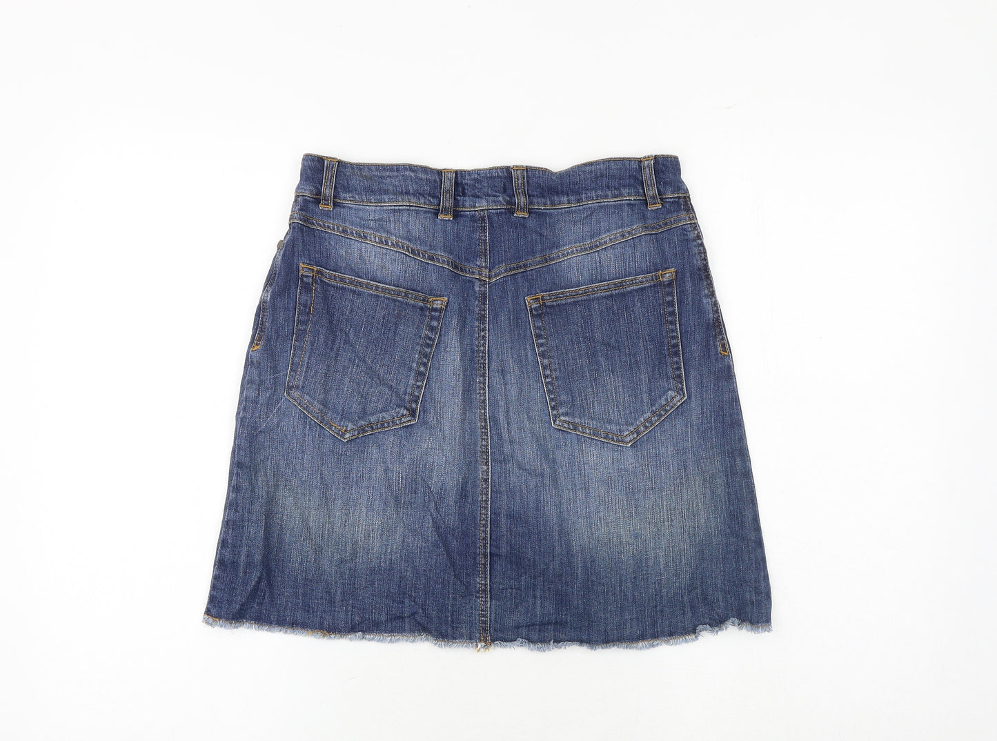 Baukjen Womens Blue Polyester A-Line Skirt Size 8 Zip
