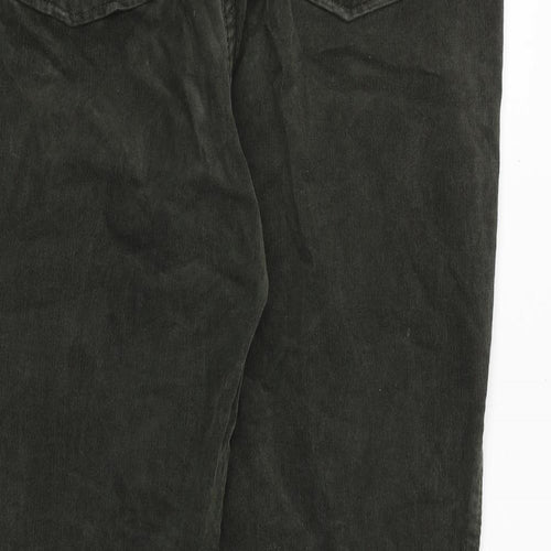 Marks and Spencer Womens Grey Cotton Trousers Size 14 Regular Zip