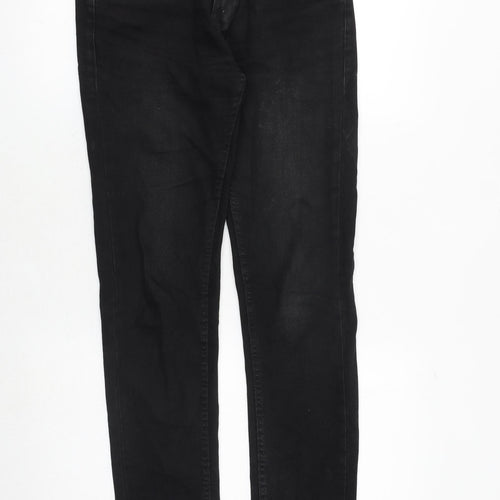 Zara Mens Black Cotton Skinny Jeans Size 32 in Regular Zip
