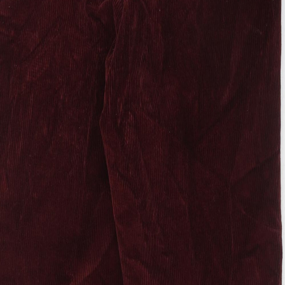 Viyella Mens Red Cotton Trousers Size 36 in Regular Zip