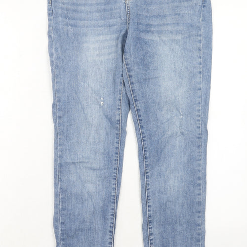 BrandAttic Womens Blue Cotton Skinny Jeans Size 14 Regular Zip