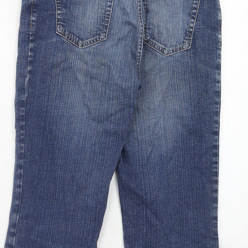 NEXT Womens Blue Cotton Straight Jeans Size 14 Regular Zip