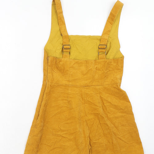 BDG Womens Yellow Cotton Playsuit One-Piece Size M Button