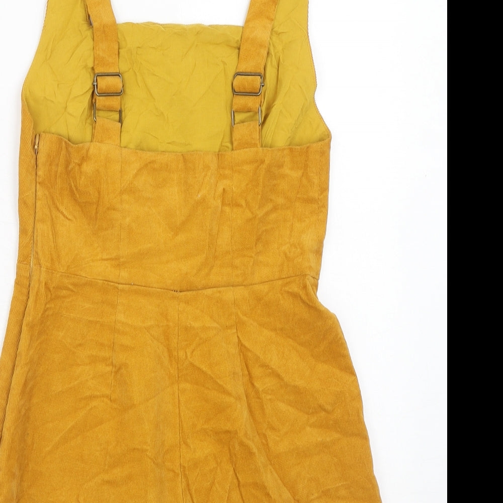 BDG Womens Yellow Cotton Playsuit One-Piece Size M Button