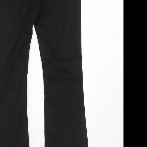 H&M Girls Black Cotton Bootcut Jeans Size 11-12 Years Regular Zip
