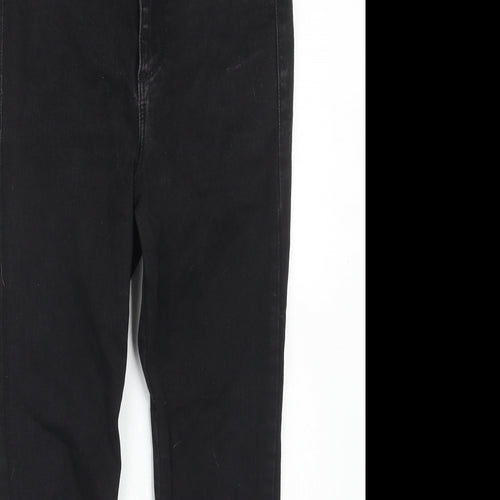 Miss Selfridge Womens Black Cotton Skinny Jeans Size 10 Regular Zip
