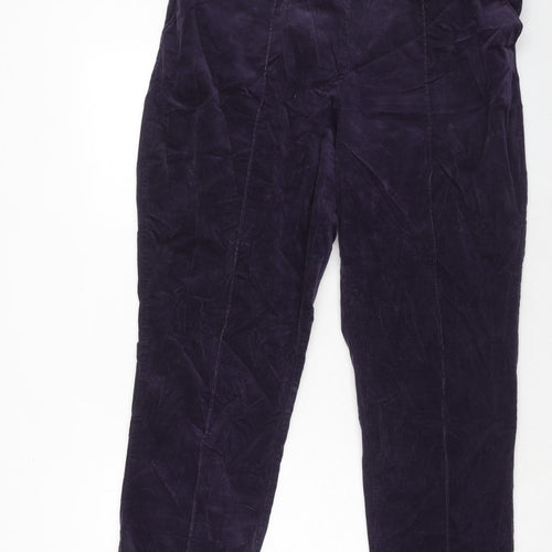 Marks and Spencer Womens Purple Cotton Trousers Size 18 Regular