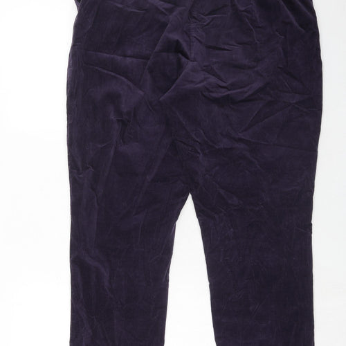 Marks and Spencer Womens Purple Cotton Trousers Size 18 Regular