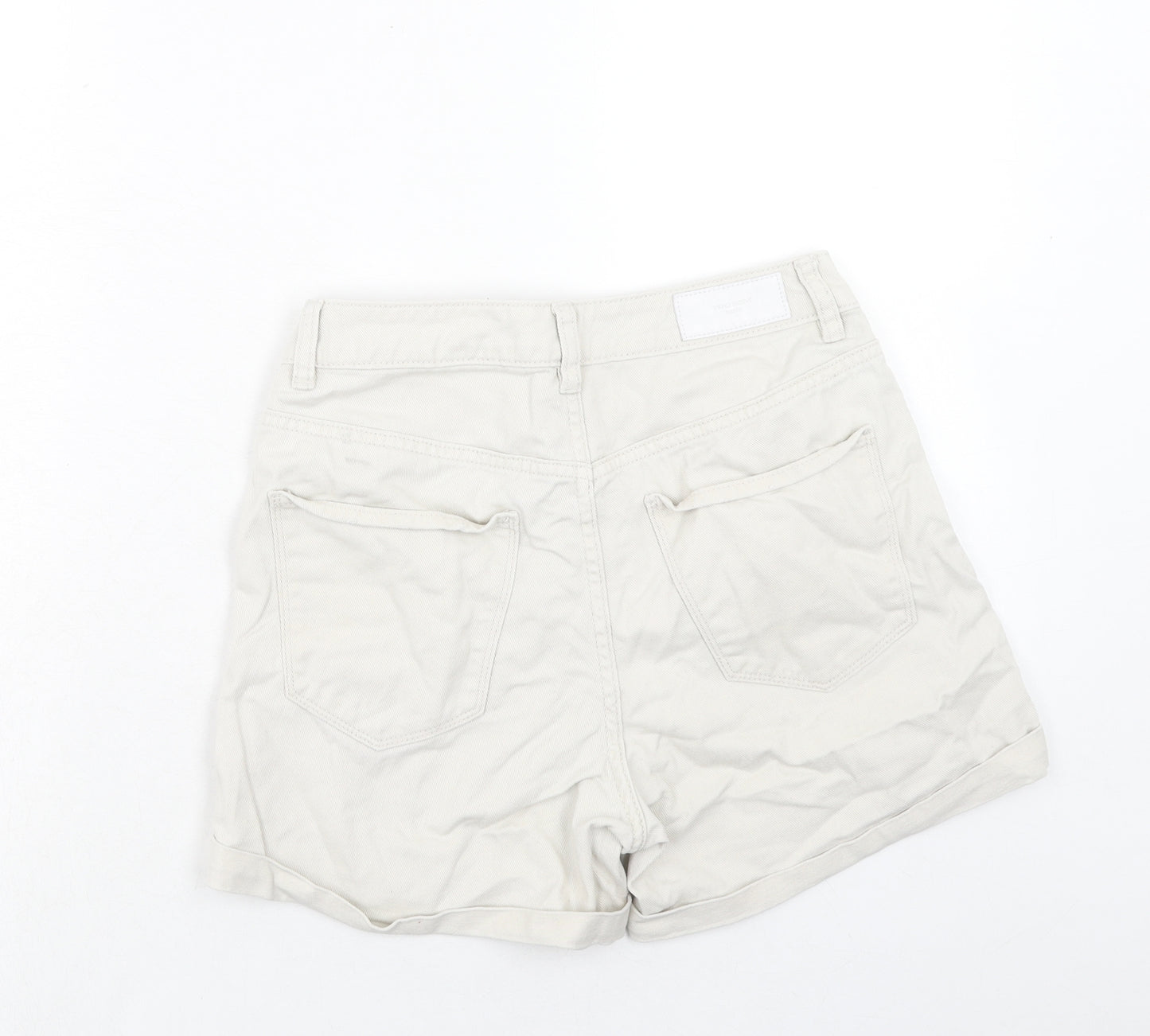 VERO MODA Womens Ivory Cotton Chino Shorts Size S Regular Zip