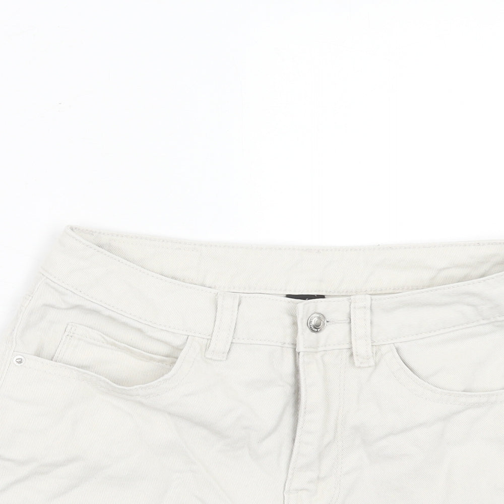 VERO MODA Womens Ivory Cotton Chino Shorts Size S Regular Zip