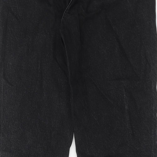 Zara Womens Black Cotton Mom Jeans Size 8 Regular Zip