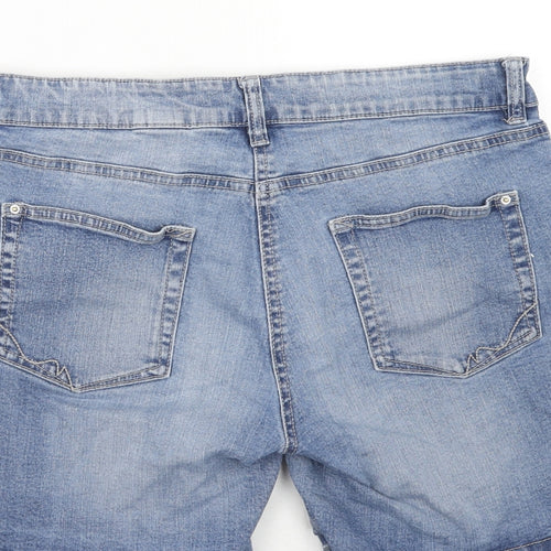 NEXT Womens Blue Cotton Chino Shorts Size 10 Regular Zip
