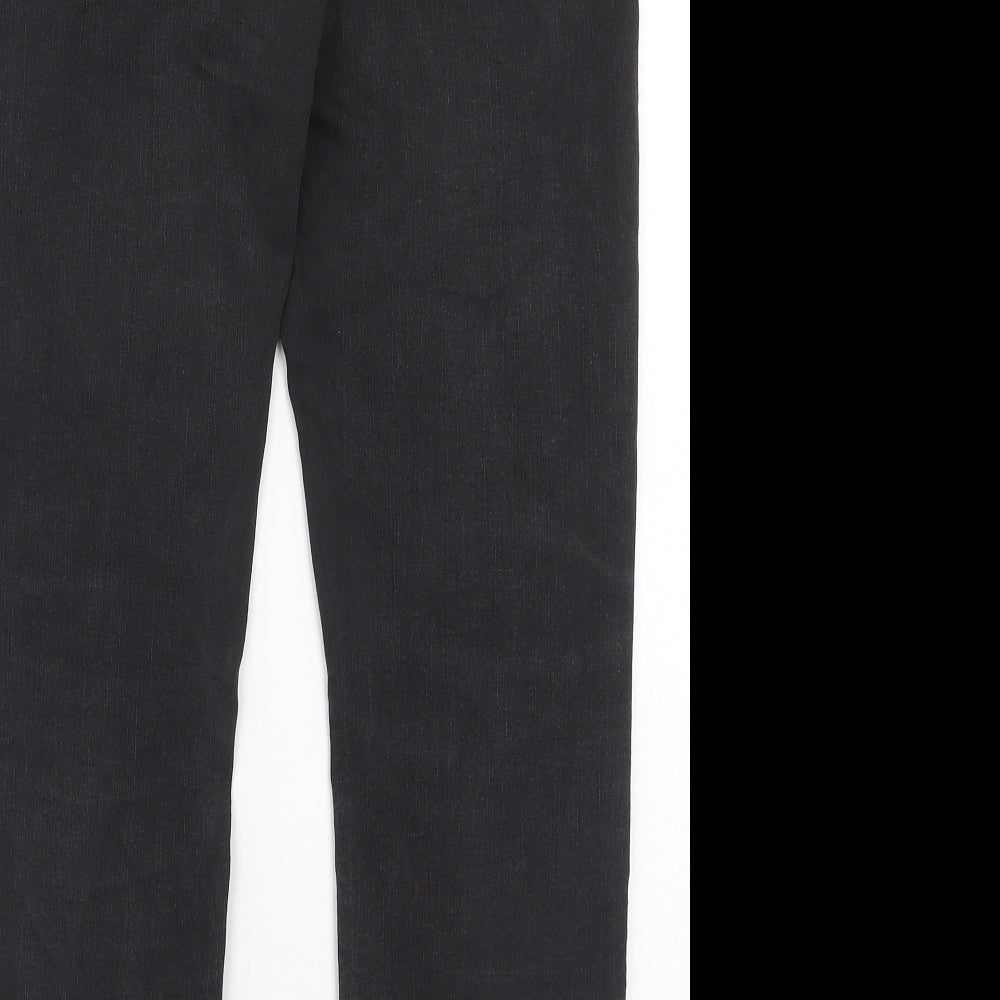 Bonmarché Womens Black Cotton Straight Jeans Size 10 Slim Zip