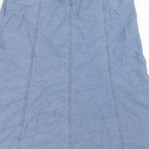 Cotton Traders Womens Blue Cotton Swing Skirt Size 12