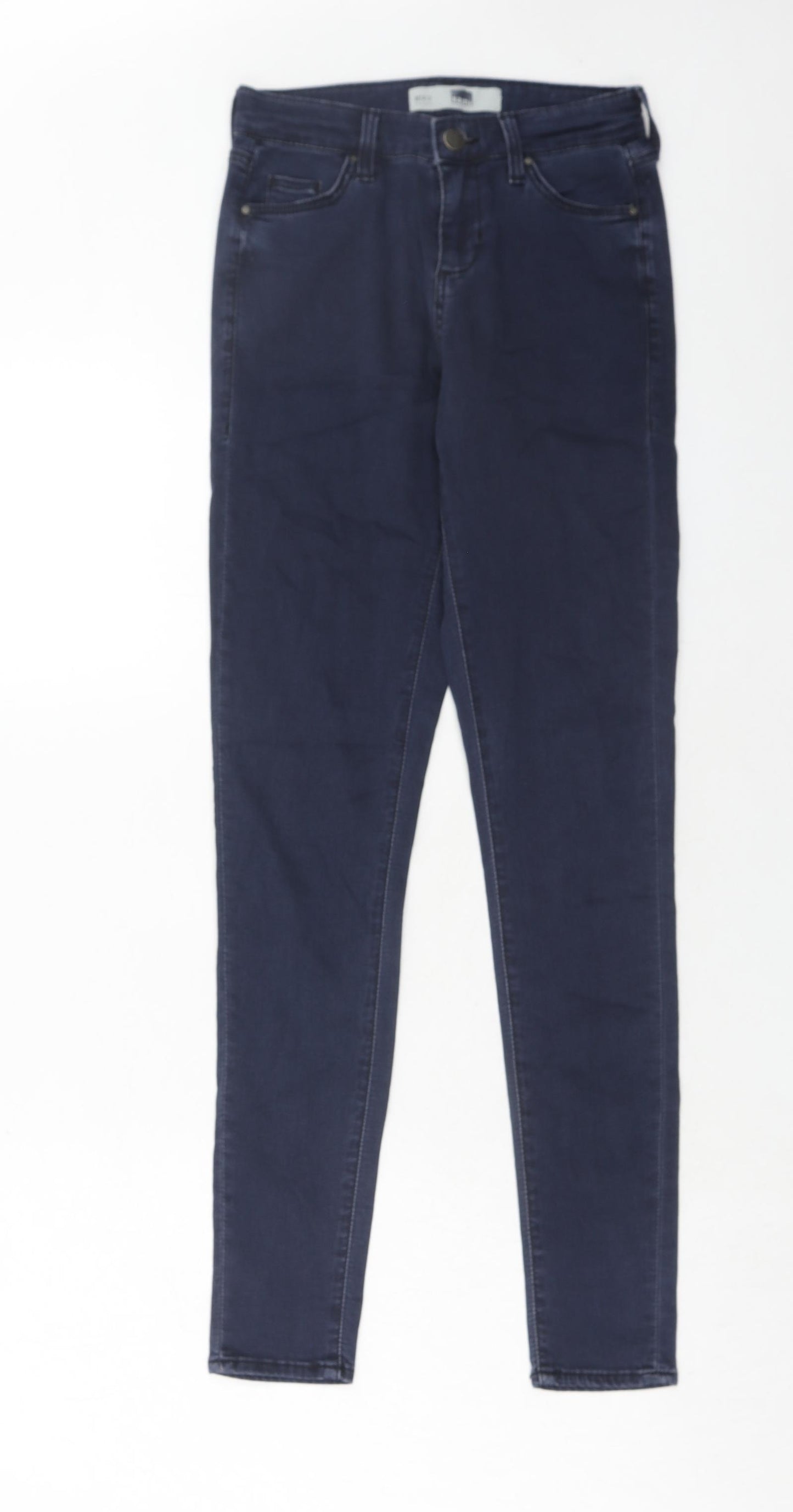 Topshop Womens Blue Cotton Skinny Jeans Size 24 in L32 in Regular Zip
