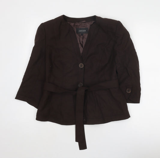 Jaeger Womens Brown Jacket Size 12 Button