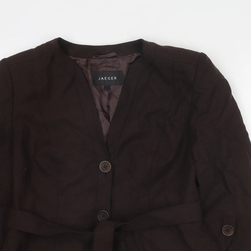Jaeger Womens Brown Jacket Size 12 Button