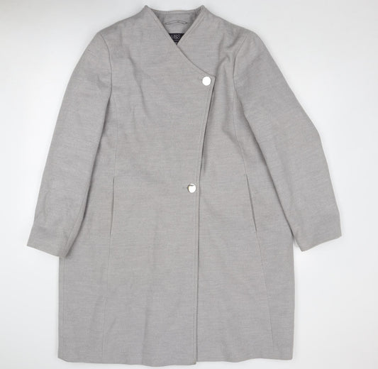 Marks and Spencer Womens Grey Overcoat Coat Size 20 Button