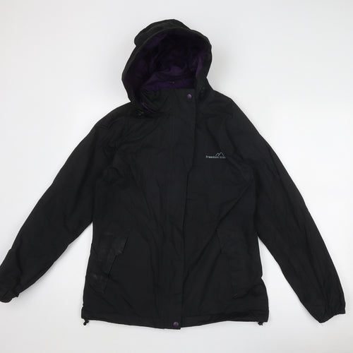 Freedom Trail Womens Black Windbreaker Jacket Size 10 Zip