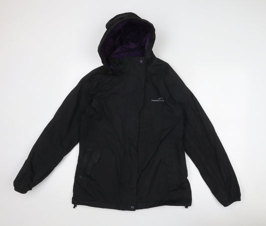 Freedom Trail Womens Black Windbreaker Jacket Size 10 Zip