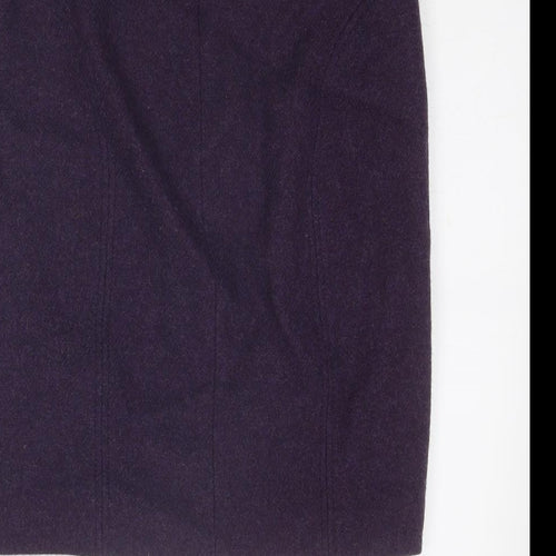 Jigsaw Womens Purple Wool A-Line Skirt Size 4 Zip