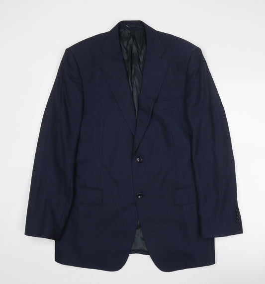 Flannels Mens Blue Wool Jacket Suit Jacket Size 40 Regular