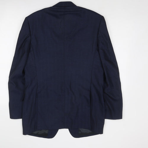 Flannels Mens Blue Wool Jacket Suit Jacket Size 40 Regular