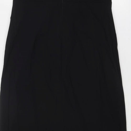 Marks and Spencer Womens Black Viscose A-Line Size 16 Off the Shoulder Zip