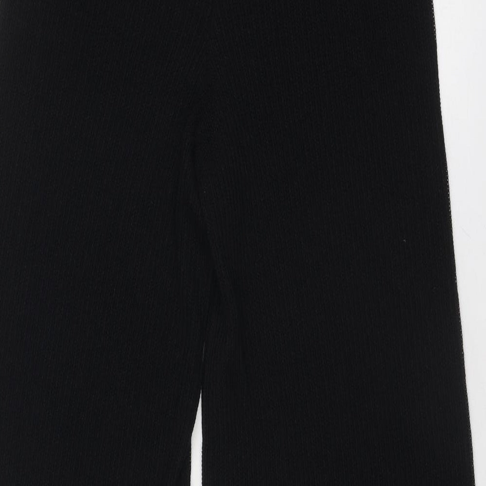 Marks and Spencer Womens Black Viscose Trousers Size S Regular - Ribbed