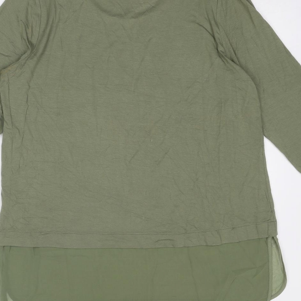 Limited Collection Womens Green Viscose Basic Blouse Size 18 Round Neck