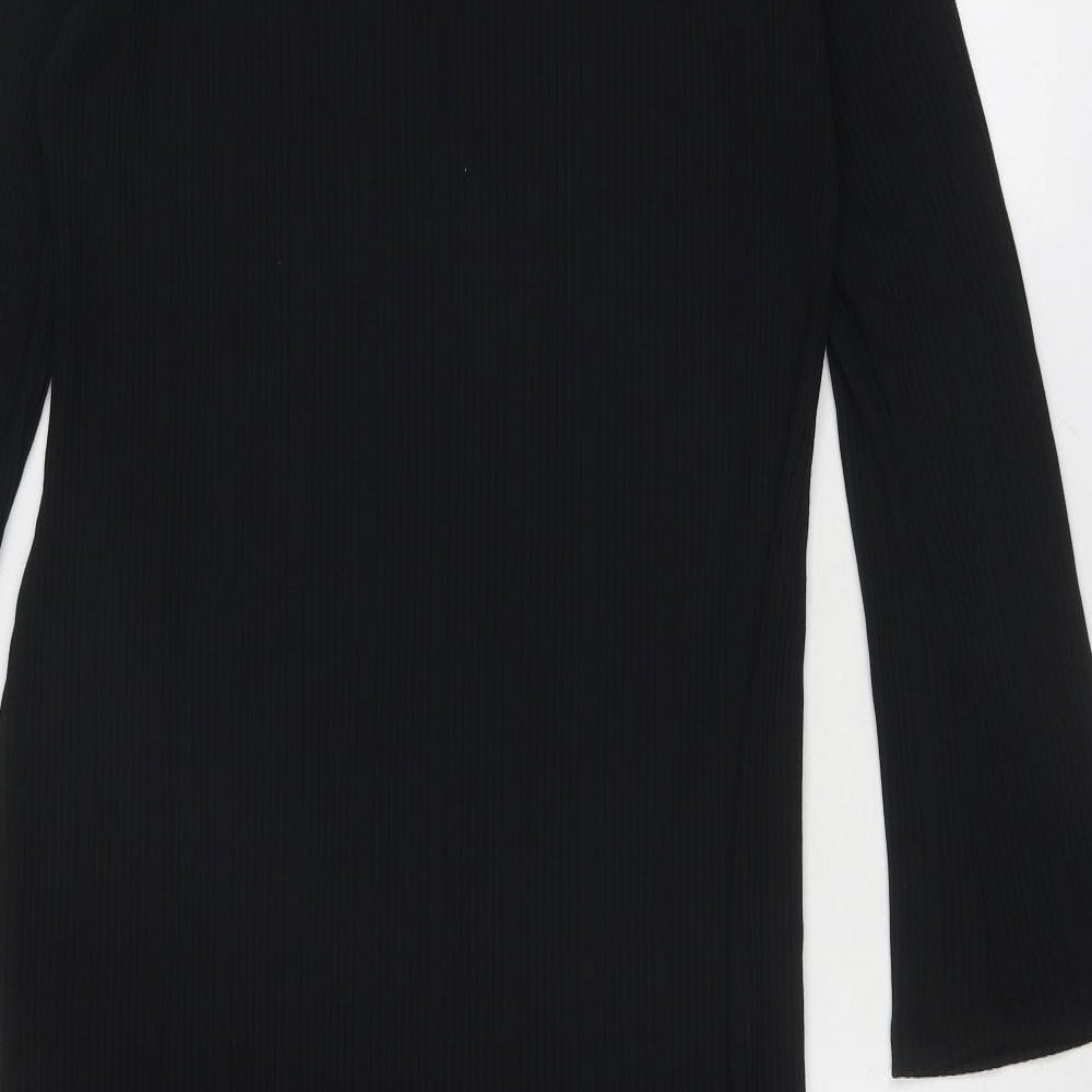 Marks and Spencer Womens Black Polyester Shift Size 14 Round Neck Pullover
