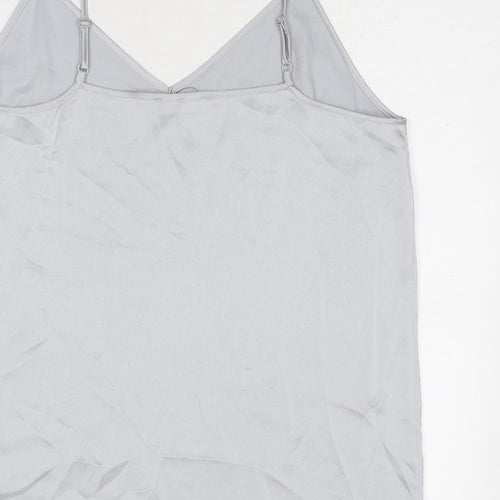 Marks and Spencer Womens Silver Polyester Camisole Tank Size 16 V-Neck