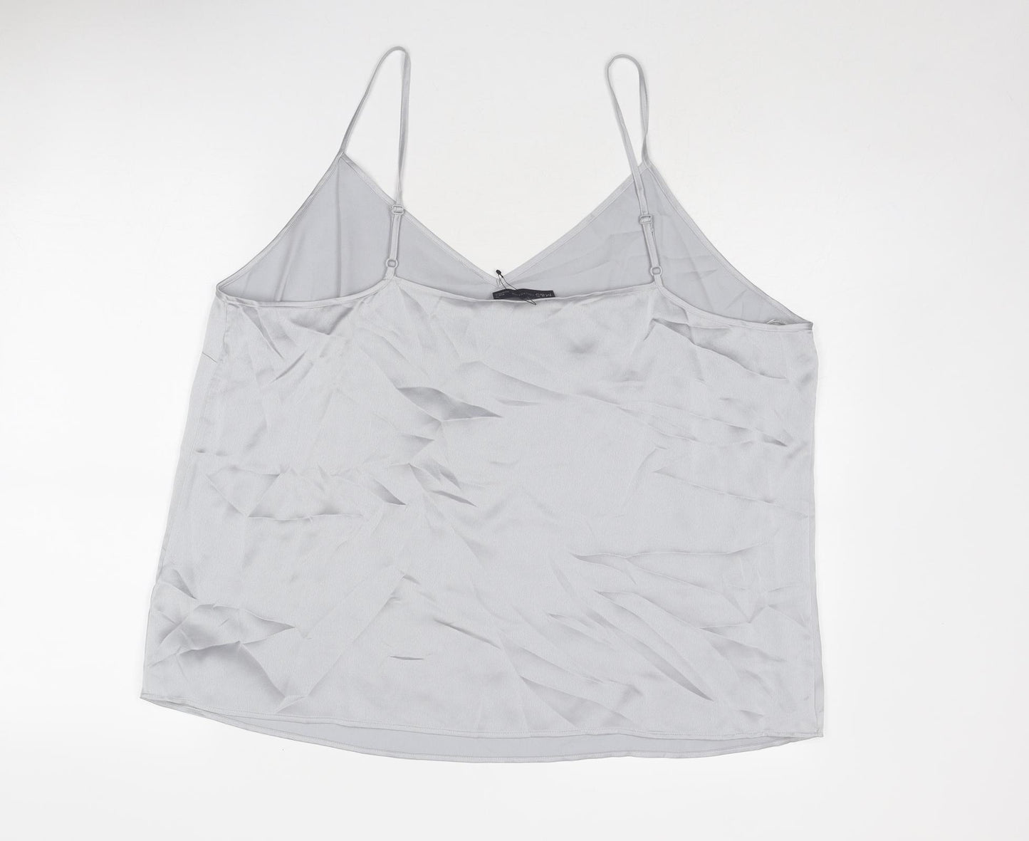 Marks and Spencer Womens Silver Polyester Camisole Tank Size 22 V-Neck