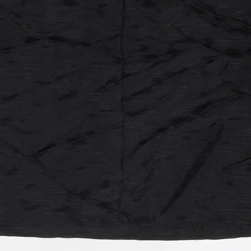 Marks and Spencer Womens Black Geometric Polyester Cropped Blouse Size 22 Round Neck