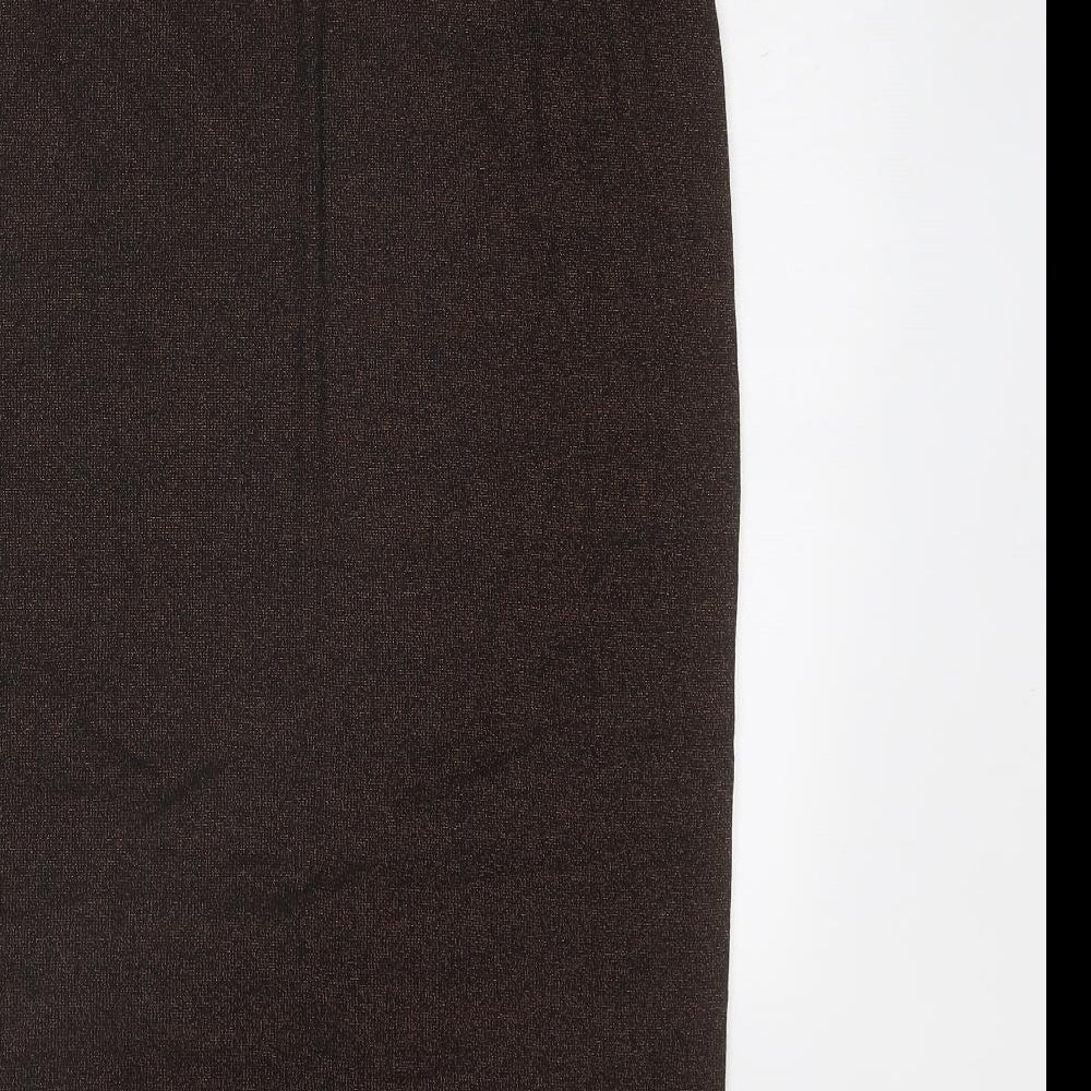 Marks and Spencer Womens Brown Cotton A-Line Skirt Size 10