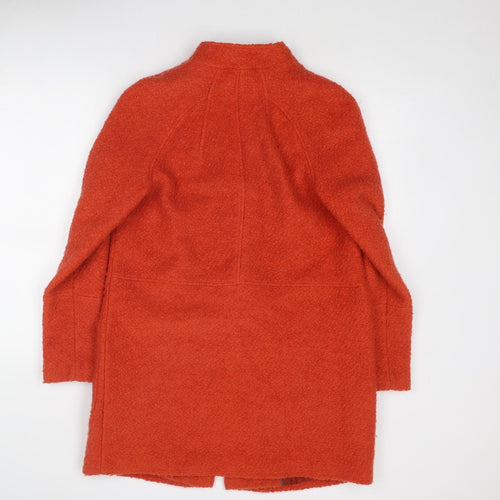 NEXT Womens Orange Overcoat Coat Size 12 Button