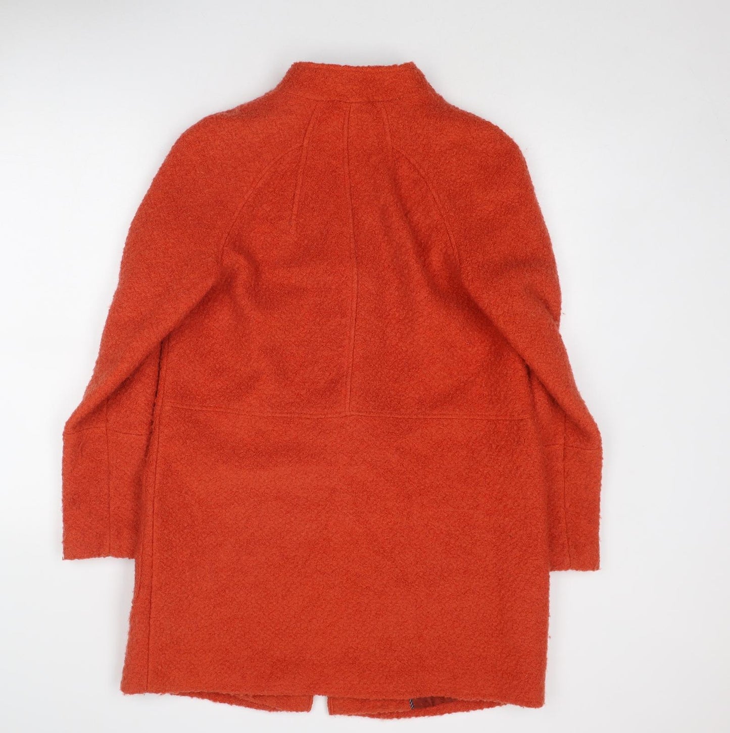 NEXT Womens Orange Overcoat Coat Size 12 Button