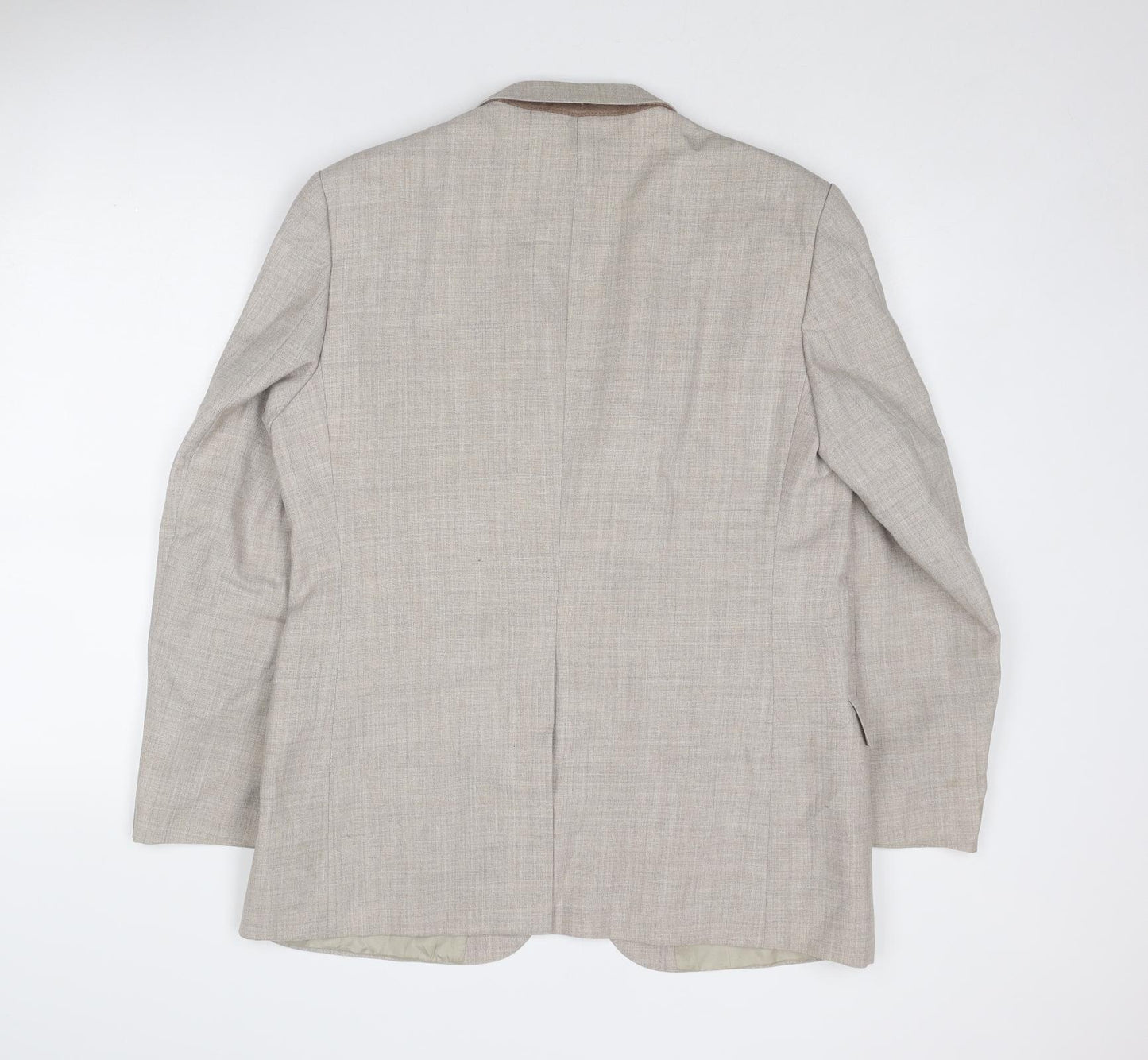 St Michael Mens Beige Polyester Jacket Suit Jacket Size 42 Regular