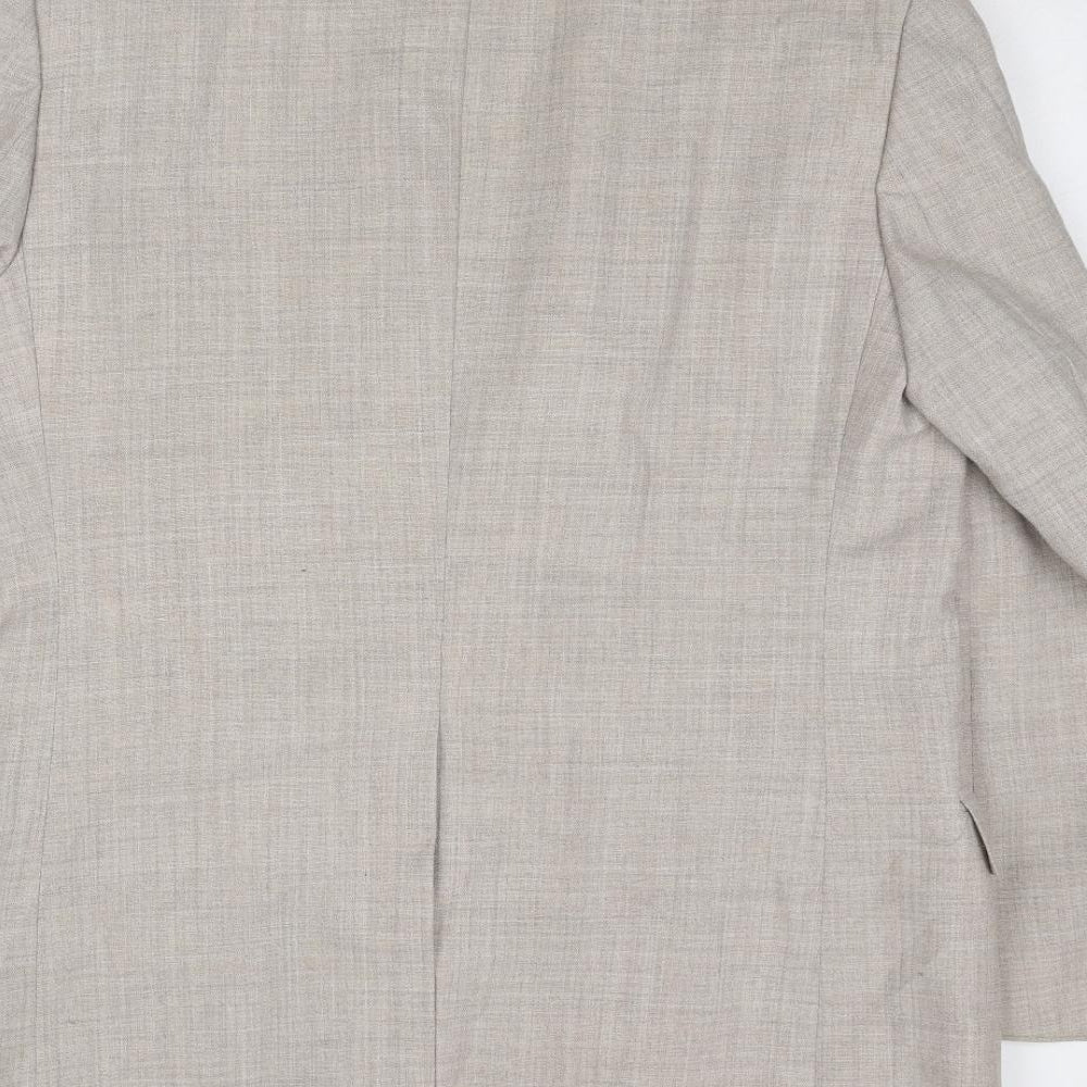 St Michael Mens Beige Polyester Jacket Suit Jacket Size 42 Regular