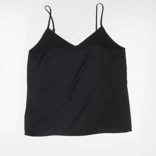 Marks and Spencer Womens Black Polyester Camisole Tank Size 12 V-Neck