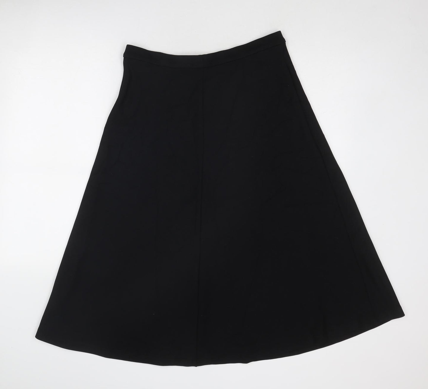 Marks and Spencer Womens Black Polyester Swing Skirt Size 14